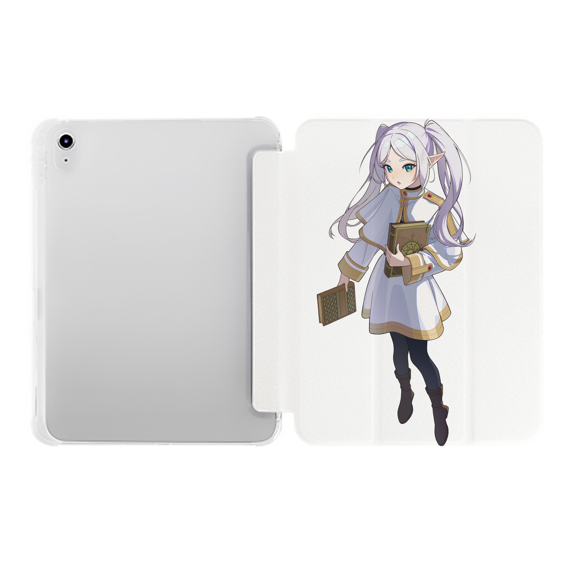 （画像用） 葬送のフリーレン Frieren IPad ケース ペン収納付き 三つ折りスタンド PUレザー×シリコン 対応機種9.5/10.5/10.9インチ